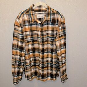 Peregrine Farley Plaid Cotton Flannel Shirt Made in England  Men’s Size Large